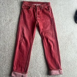 RED Rare Vintage 80s-90s Levi Jeans